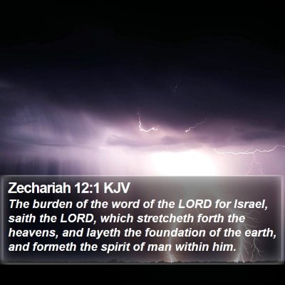 Zechariah 12:1 KJV Bible Verse Image