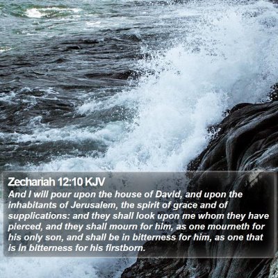 Zechariah 12:10 KJV Bible Verse Image