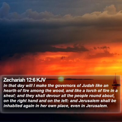 Zechariah 12:6 KJV Bible Verse Image
