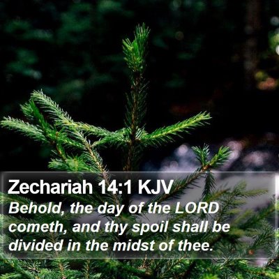 Zechariah 14:1 KJV Bible Verse Image