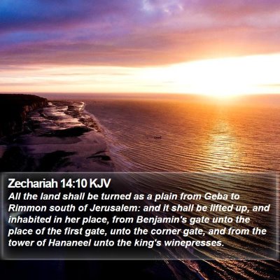 Zechariah 14:10 KJV Bible Verse Image