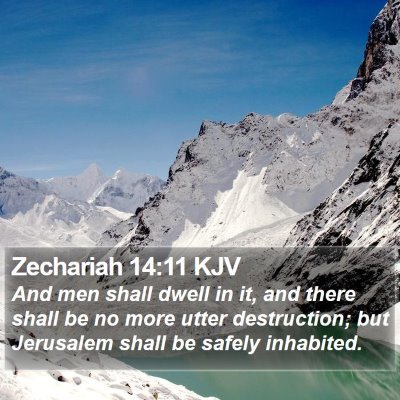 Zechariah 14:11 KJV Bible Verse Image
