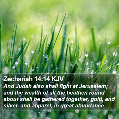 Zechariah 14:14 KJV Bible Verse Image