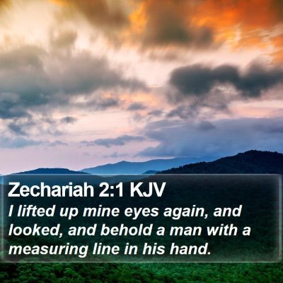 Zechariah 2:1 KJV Bible Verse Image