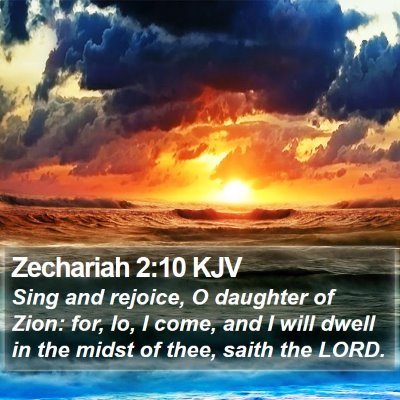 Zechariah 2:10 KJV Bible Verse Image