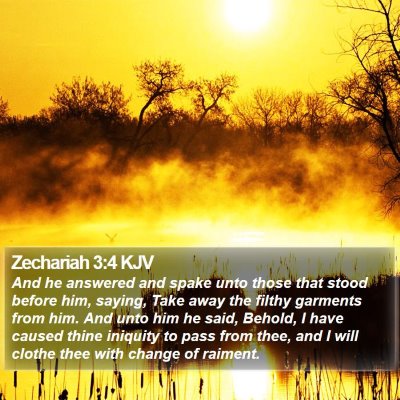 Zechariah 3:4 KJV Bible Verse Image