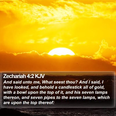 Zechariah 4:2 KJV Bible Verse Image