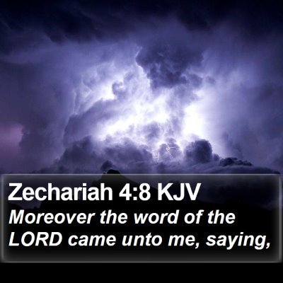 Zechariah 4:8 KJV Bible Verse Image