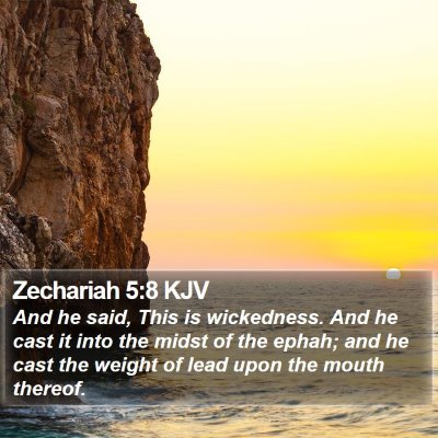 Zechariah 5:8 KJV Bible Verse Image