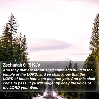 Zechariah 6:15 KJV Bible Verse Image