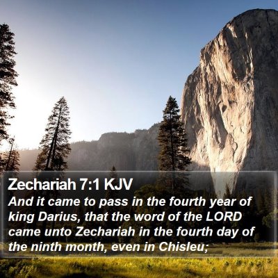 Zechariah 7:1 KJV Bible Verse Image