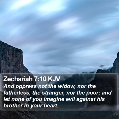 Zechariah 7:10 KJV Bible Verse Image