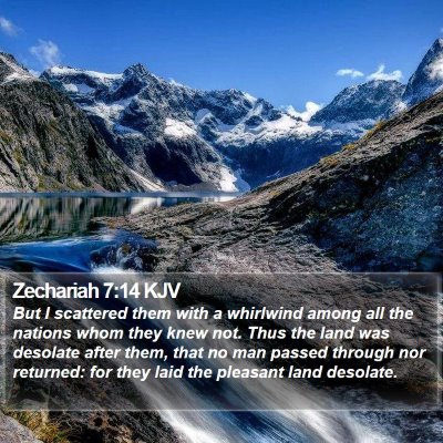 Zechariah 7:14 KJV Bible Verse Image
