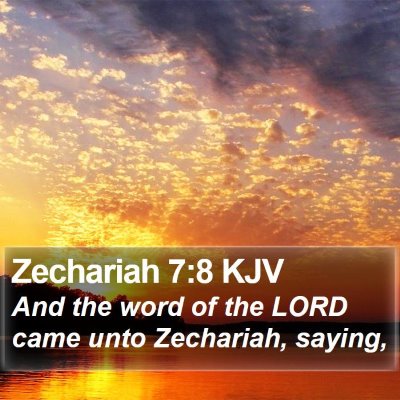 Zechariah 7:8 KJV Bible Verse Image