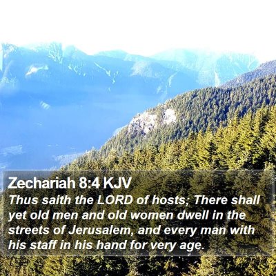 Zechariah 8:4 KJV Bible Verse Image