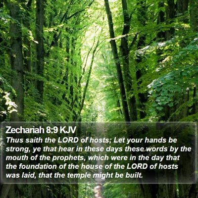 Zechariah 8:9 KJV Bible Verse Image