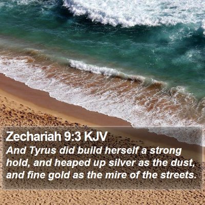 Zechariah 9:3 KJV Bible Verse Image