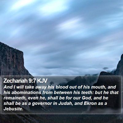 Zechariah 9:7 KJV Bible Verse Image