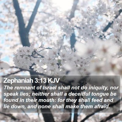 Zephaniah 3:13 KJV Bible Verse Image