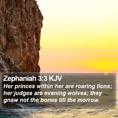 Zephaniah 3:3 KJV Bible Verse Image