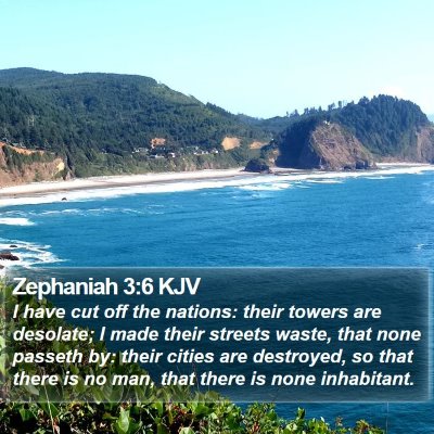Zephaniah 3:6 KJV Bible Verse Image