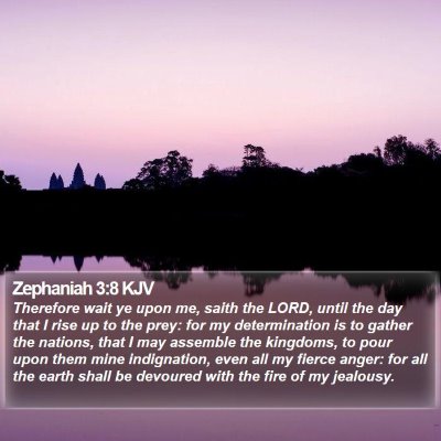 Zephaniah 3:8 KJV Bible Verse Image