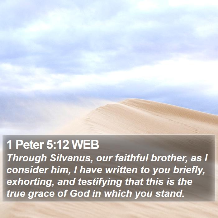 1 Peter 5:12 WEB - Through Silvanus, our faithful brother, as I - Bible Verse Picture