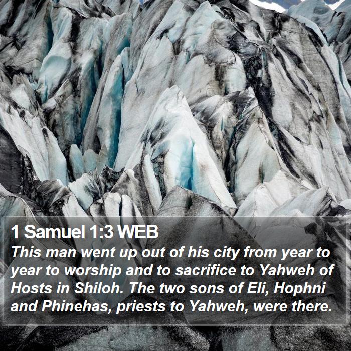 1 Samuel 1:3 WEB - This man went up out of his city from year to - Bible Verse Picture