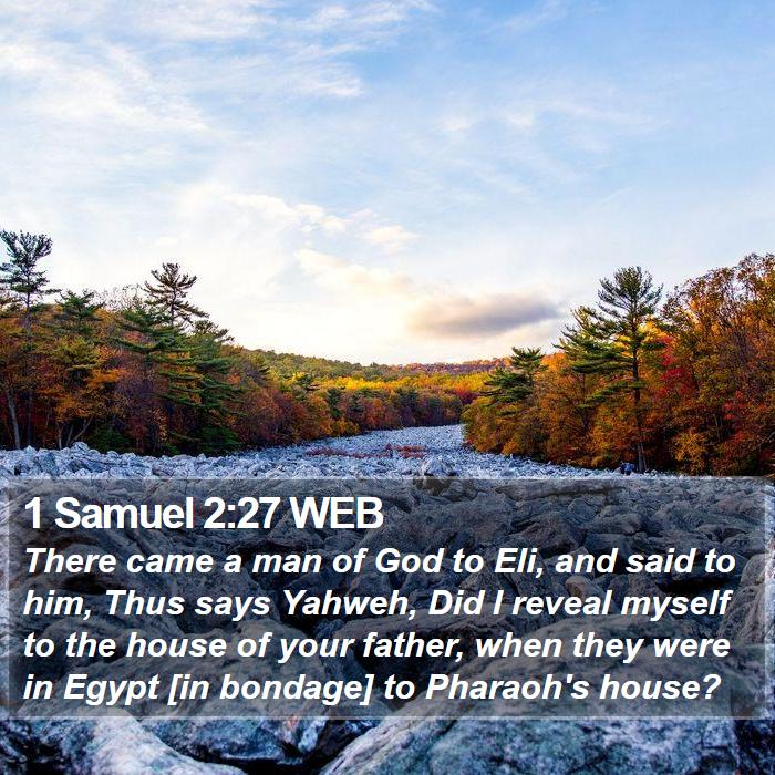 1 Samuel 2:27 WEB - There came a man of God to Eli, and said to him, - Bible Verse Picture