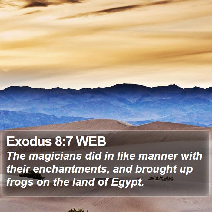 Exodus 8:7 WEB - The magicians did in like manner with their - Bible Verse Picture