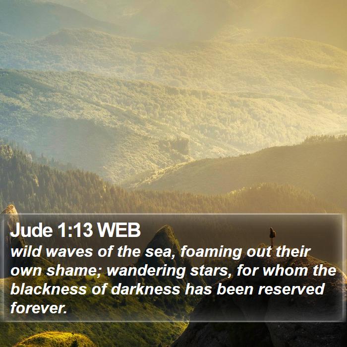 Jude 1:13 WEB - wild waves of the sea, foaming out their own - Bible Verse Picture