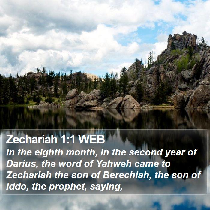 Zechariah 1:1 WEB - In the eighth month, in the second year of - Bible Verse Picture